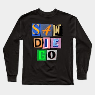 San Diego Scribble Sd Waves Long Sleeve T-Shirt